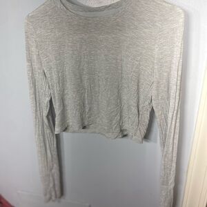 Aerie Gray Crop long sleeve